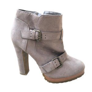 Gray Heel Ankle Boots